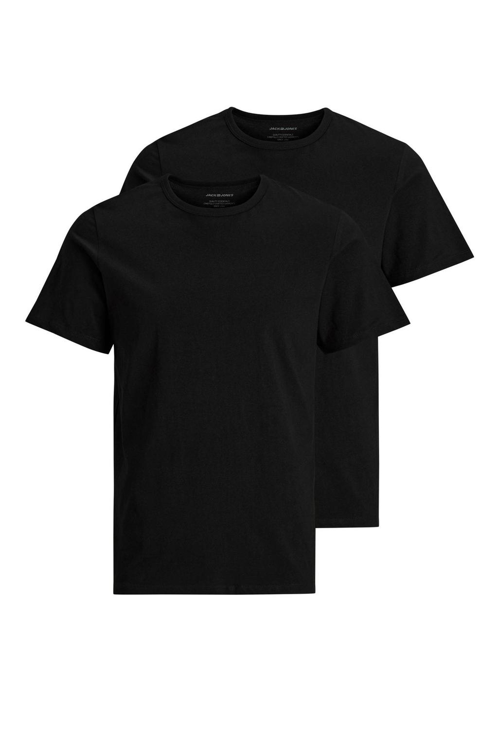 JACK & JONES ondershirt JACBASIC (set van 2) zwart