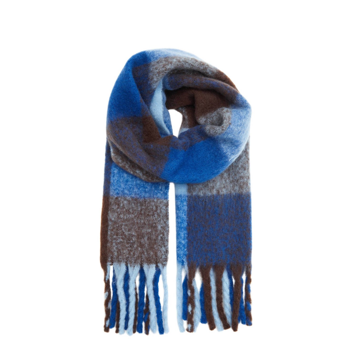 ICHI geruite sjaal AGGE blauw