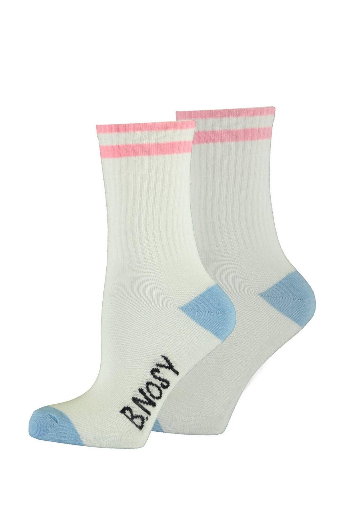 Stier Regenachtig Pathologisch B.Nosy sokken met streep wit/blauw/roze | wehkamp