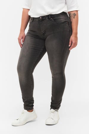 high waist slim fit jeans AMY grey denim