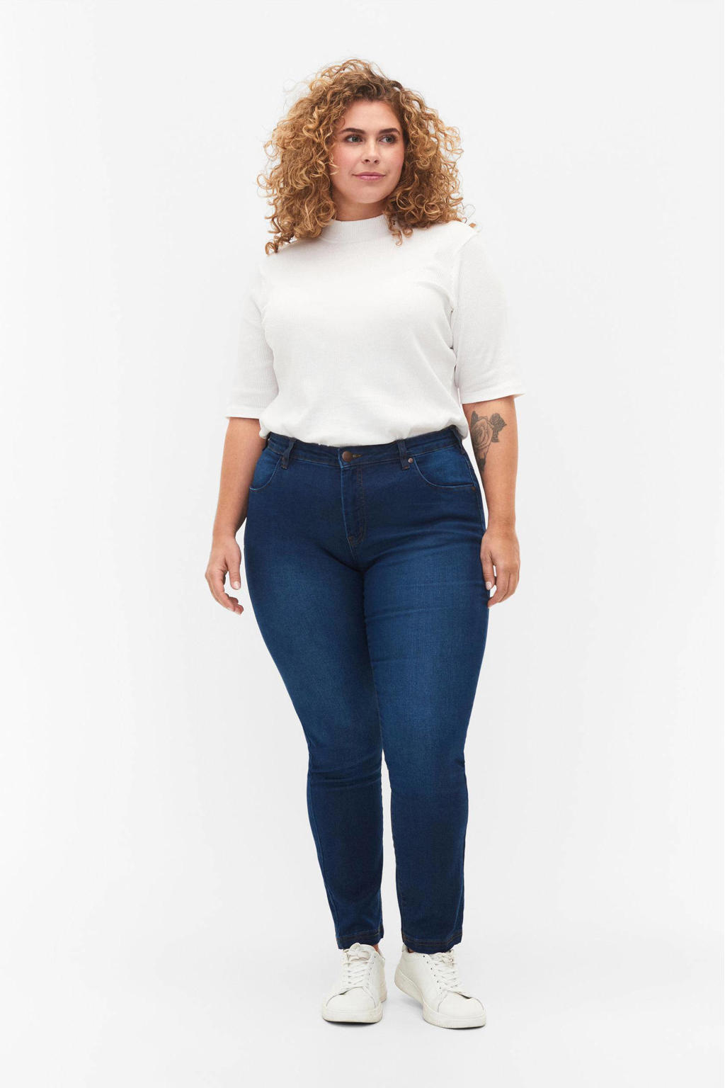 Zizzi slim fit jeans EMILY dark blue denim