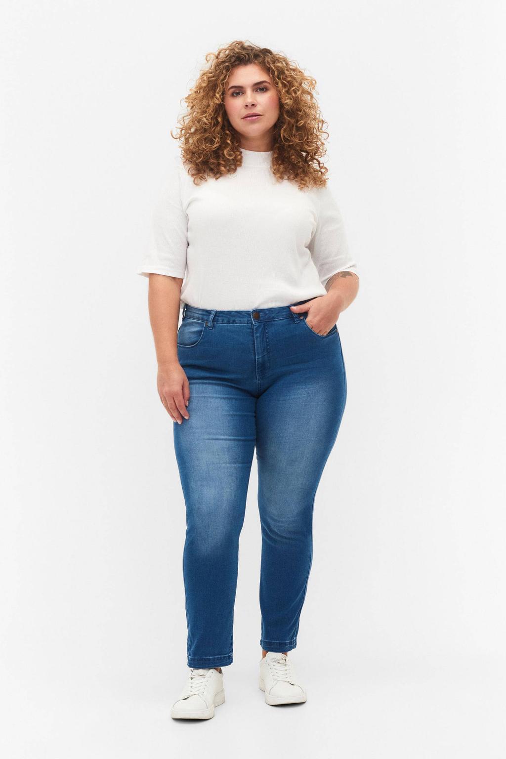 Zizzi high waist slim fit jeans EMILY light blue denim