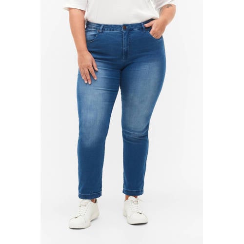 Zizzi high waist slim fit jeans EMILY light blue denim afbeelding