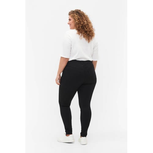 Zizzi high waist slim fit jeans AMY black denim afbeelding