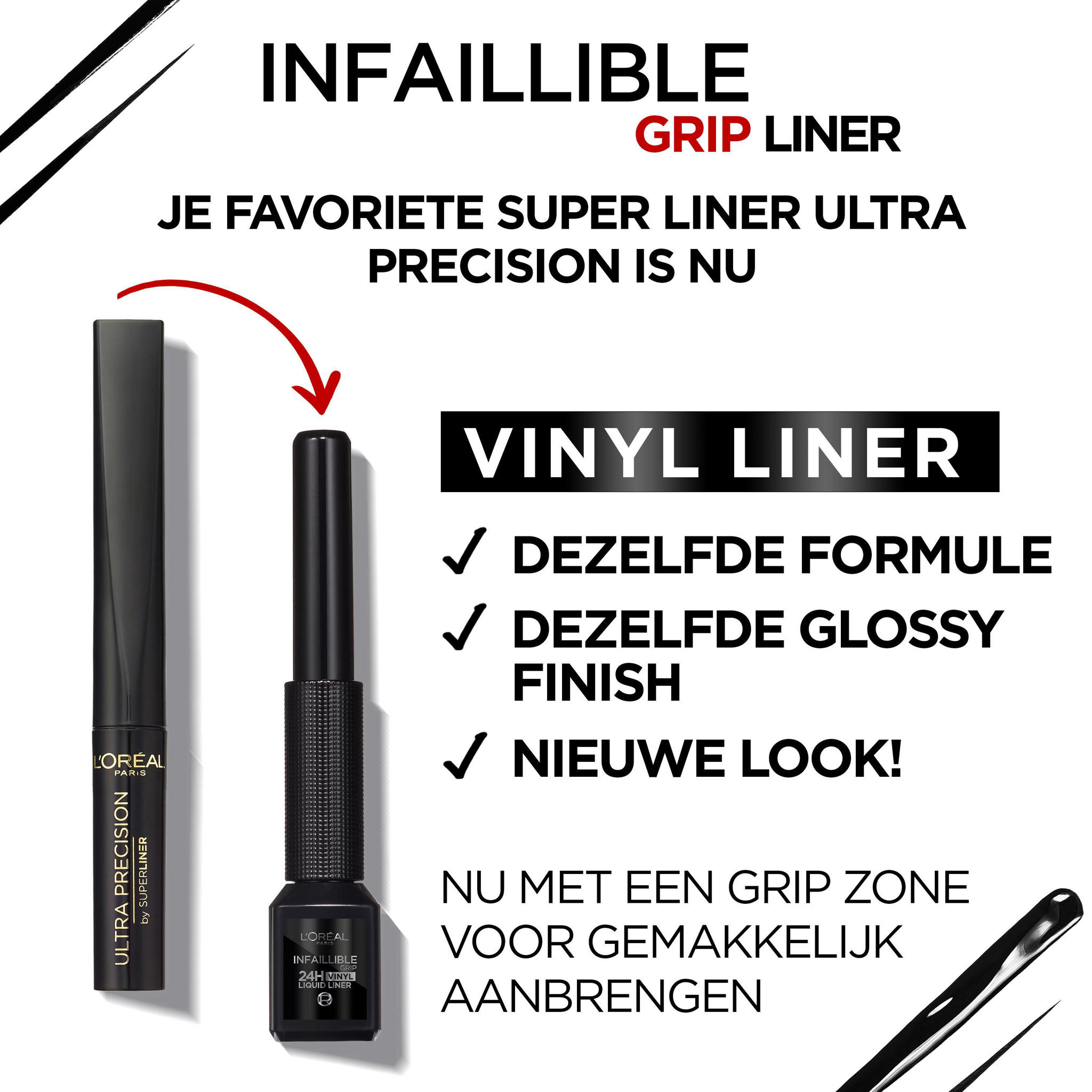 L'Oréal Paris Infaillible Grip 24H Vinyl Liquid Liner eyeliner zwart