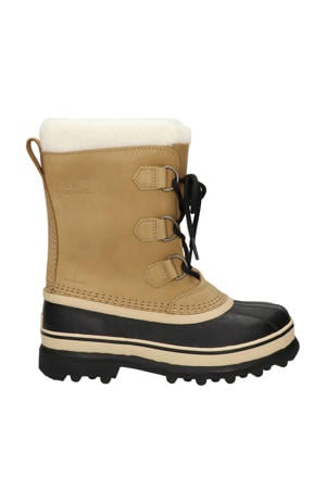 nubuckleren snowboots beige
