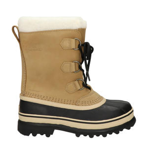 nubuckleren snowboots beige