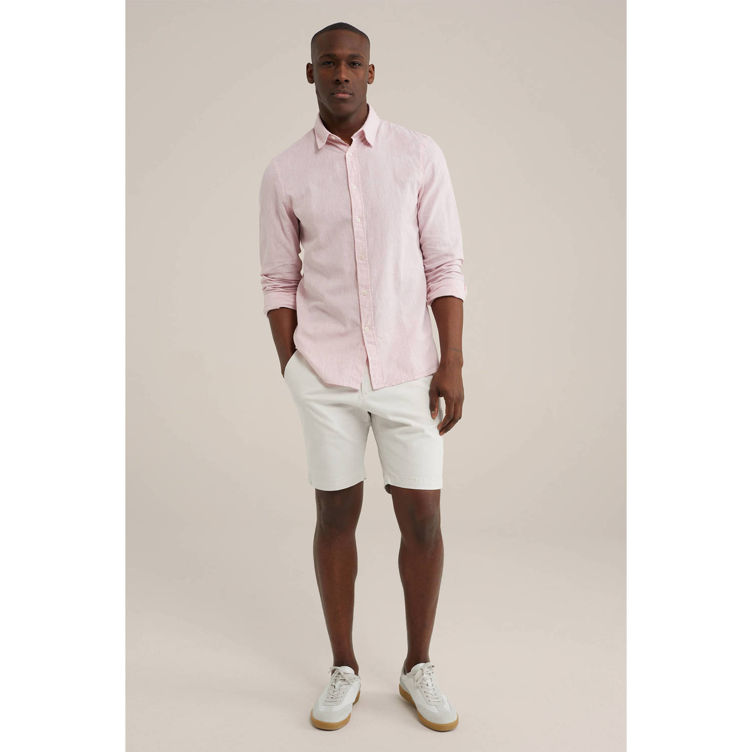 WE Fashion casual overhemd roze