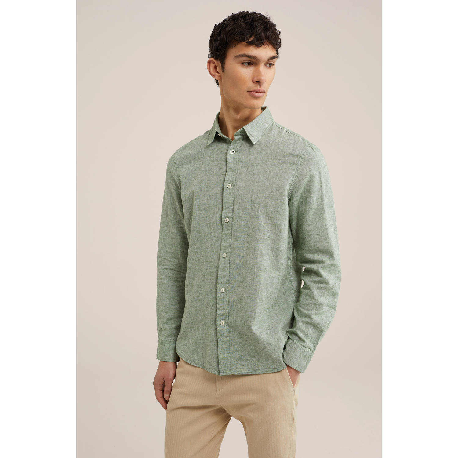 WE Fashion casual overhemd groen