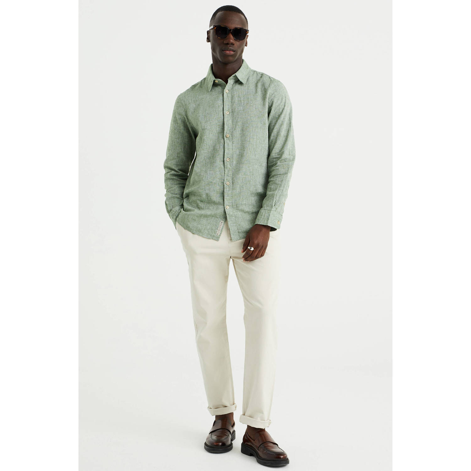 WE Fashion casual overhemd groen