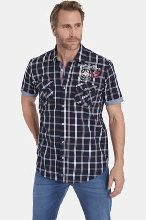 +FIT Collectie geruit regular fit overhemd BERTY Plus Size donkerblauw
