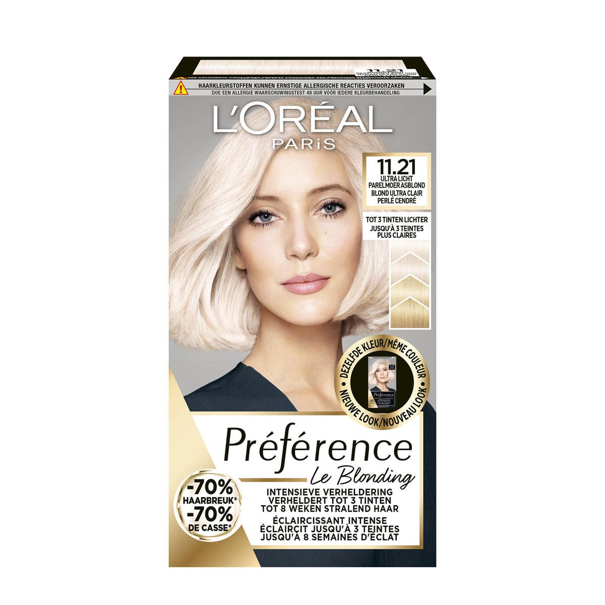 woensdag Ontdooien, ontdooien, vorst ontdooien Beleefd L'Oréal Paris Préférence permanente haarkleuring - Le Blonding 11.21 -  Ultra Licht Parelmoer Asblond | wehkamp