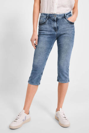 cropped regular fit capri jeans Toronto  medium blue denim