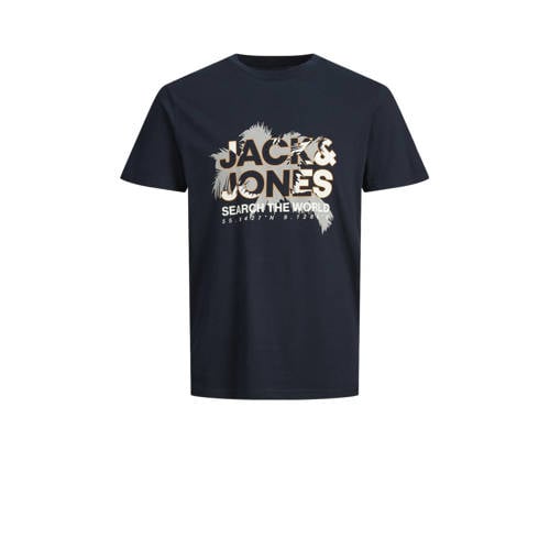 JACK & JONES PLUS SIZE regular fit T-shirt JCOMARINA Plus Size met printopdruk navy blazer