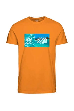 T-shirt JORBOOSTER met printopdruk oranje