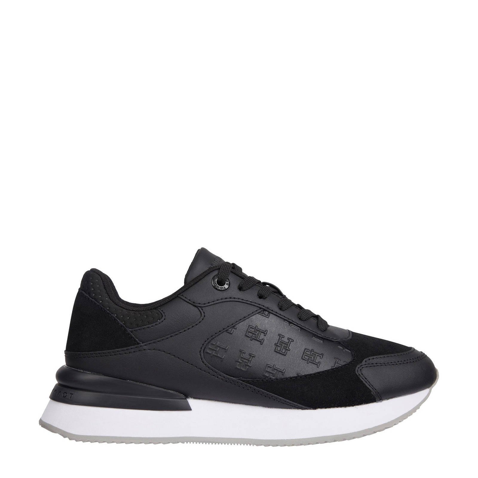 Zwarte leren best sale sneakers dames