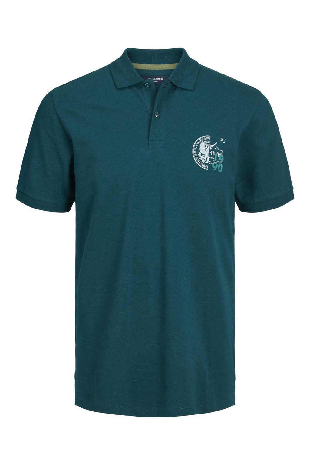 Jack And Jones Premium Polo Jprblueagle Met Printopdruk Deep Teal Wehkamp