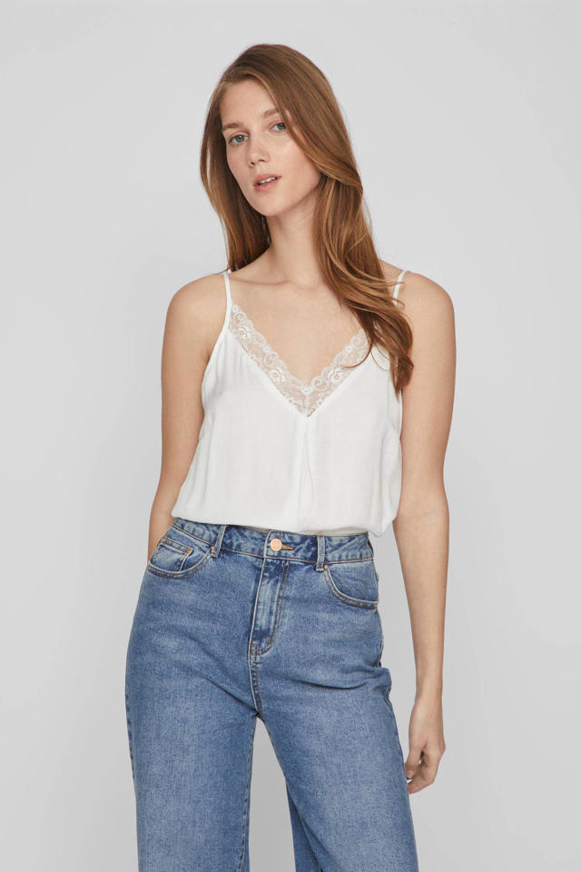 Top met spaghettibandjes in zwart | Yours Clothing