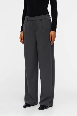 wide leg pantalon OBJLISA grijs