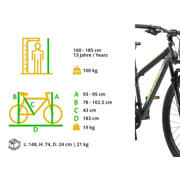thumbnail: BikeStar  Hardtail Staal MTB Medium 27,5 Inch 21 Speed zwart/blauw