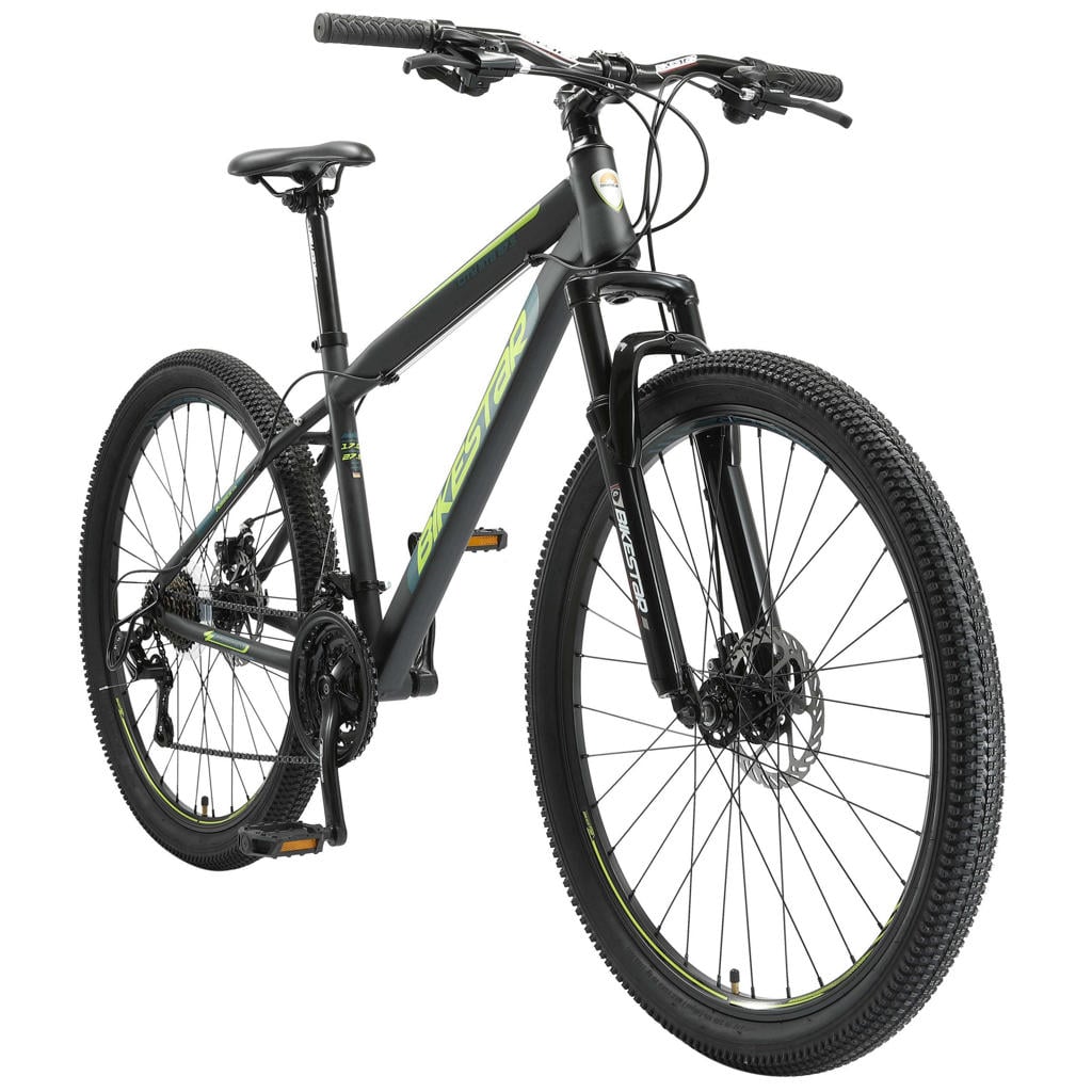 BikeStar Hardtail Staal MTB Medium 27,5 Inch 21 Speed zwart/blauw