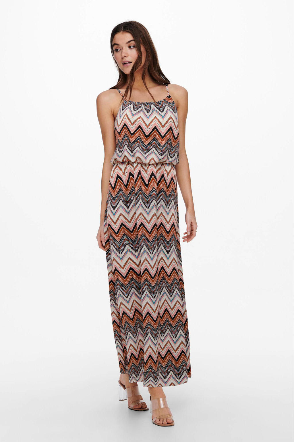 ONLY maxi jurk ONLWINNER met grafische print en plooien multi