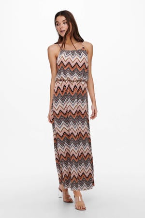 maxi jurk ONLWINNER met grafische print en plooien multi