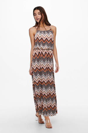 maxi jurk ONLWINNER met grafische print en plooien multi