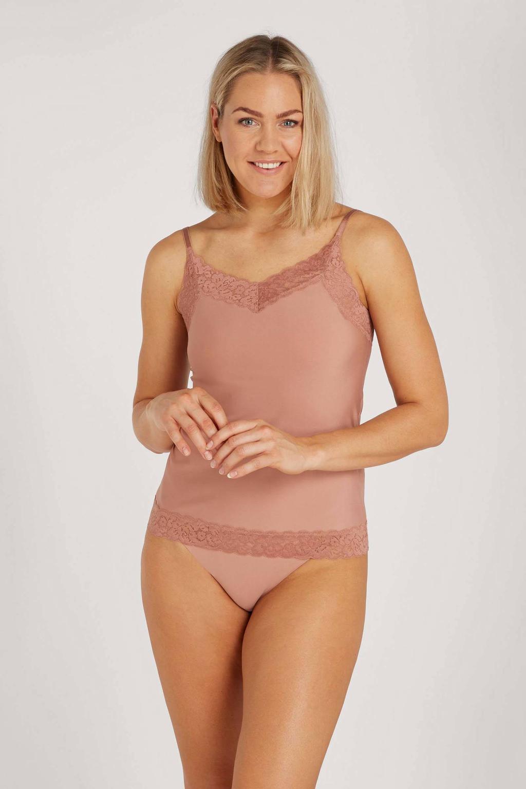 ten Cate Secrets hemd met kant oudroze