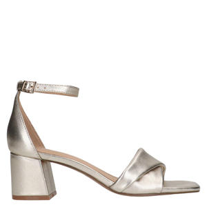 leren sandalettes goud