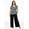 YOEK top DOLCE van travelstof met all over print zwart/wit