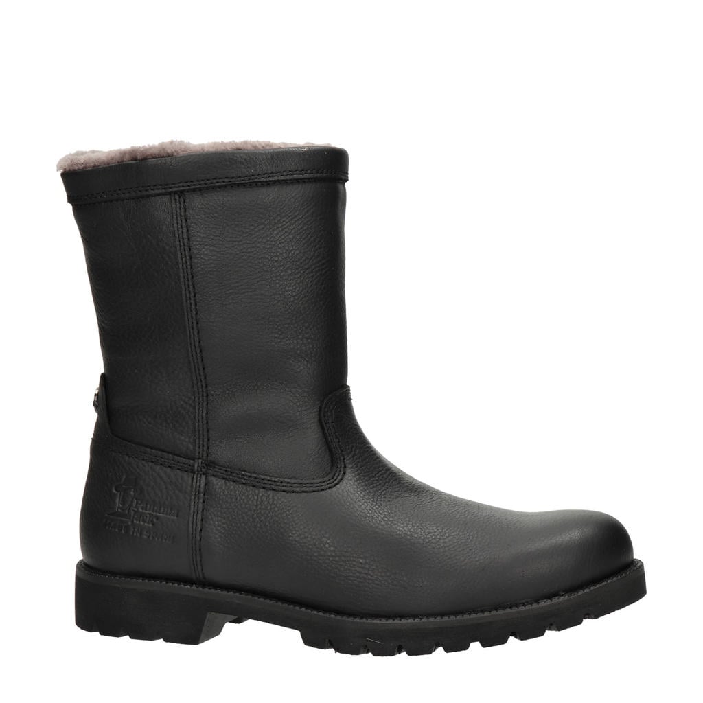 Zwarte heren Panama Jack Fedro Igloo nubuck boots van leer met ritssluiting en effen
