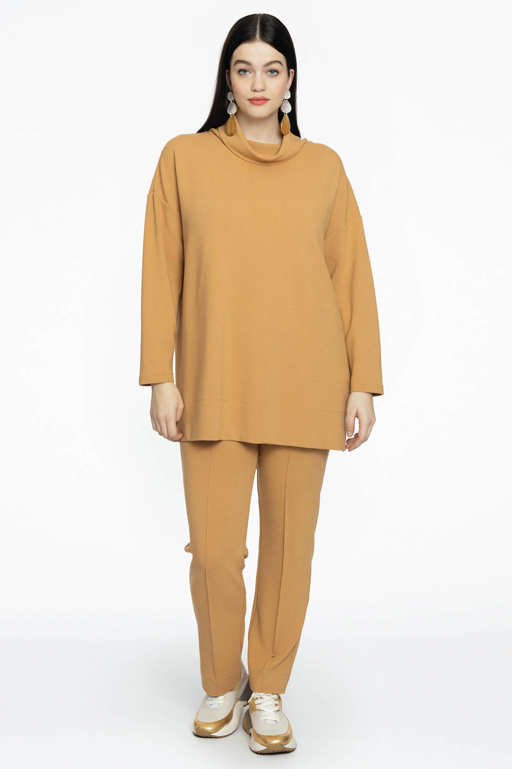 YOEK straight fit broek camel