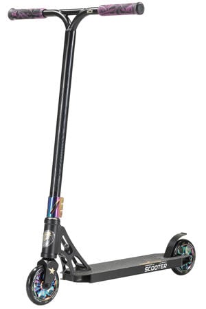 Freestyle Jump alu stuntstep, 120mm Pro Trick Roller, zwart chroom
