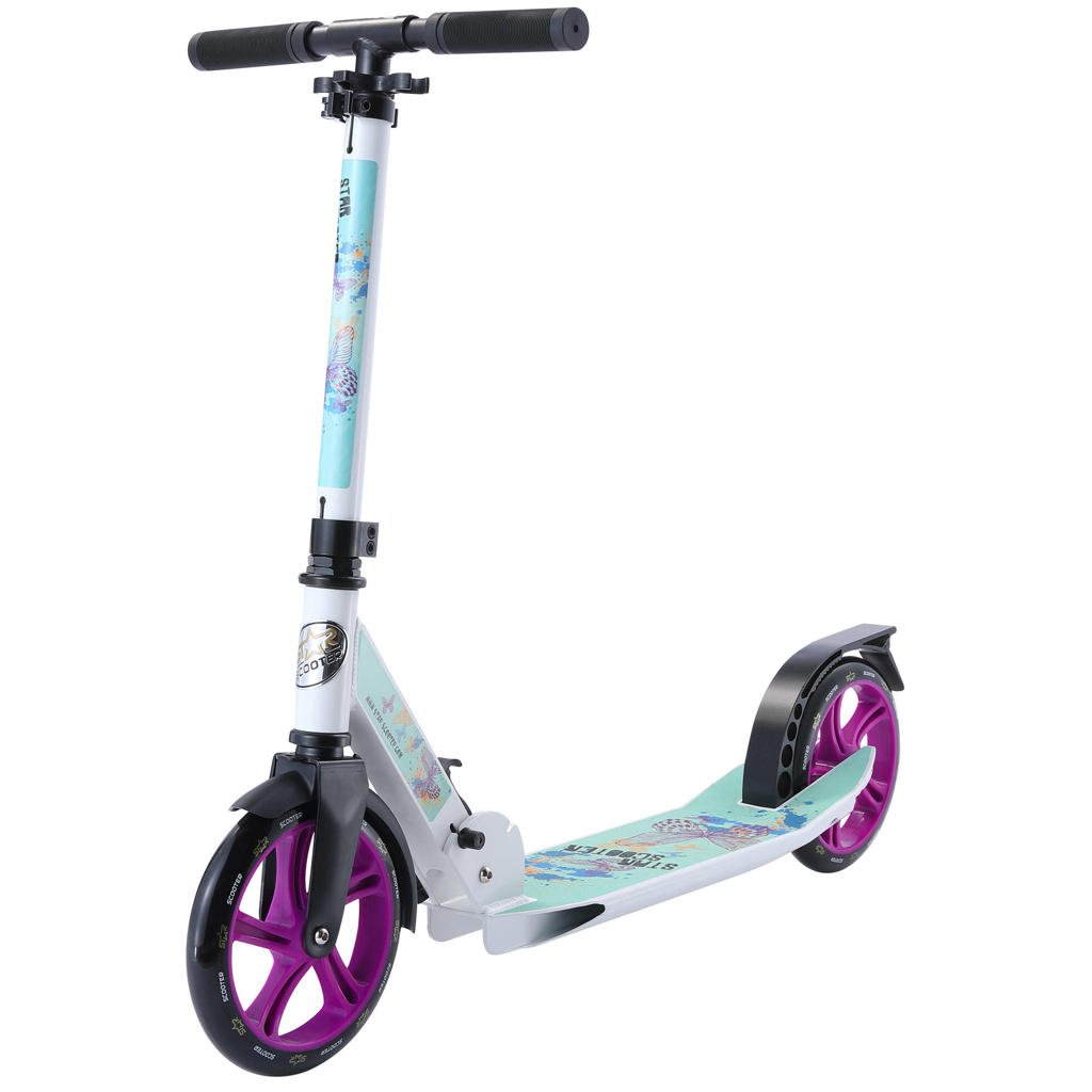 STAR SCOOTER  Alu City vouwbaar 205mm Cruising, wit / turquoise