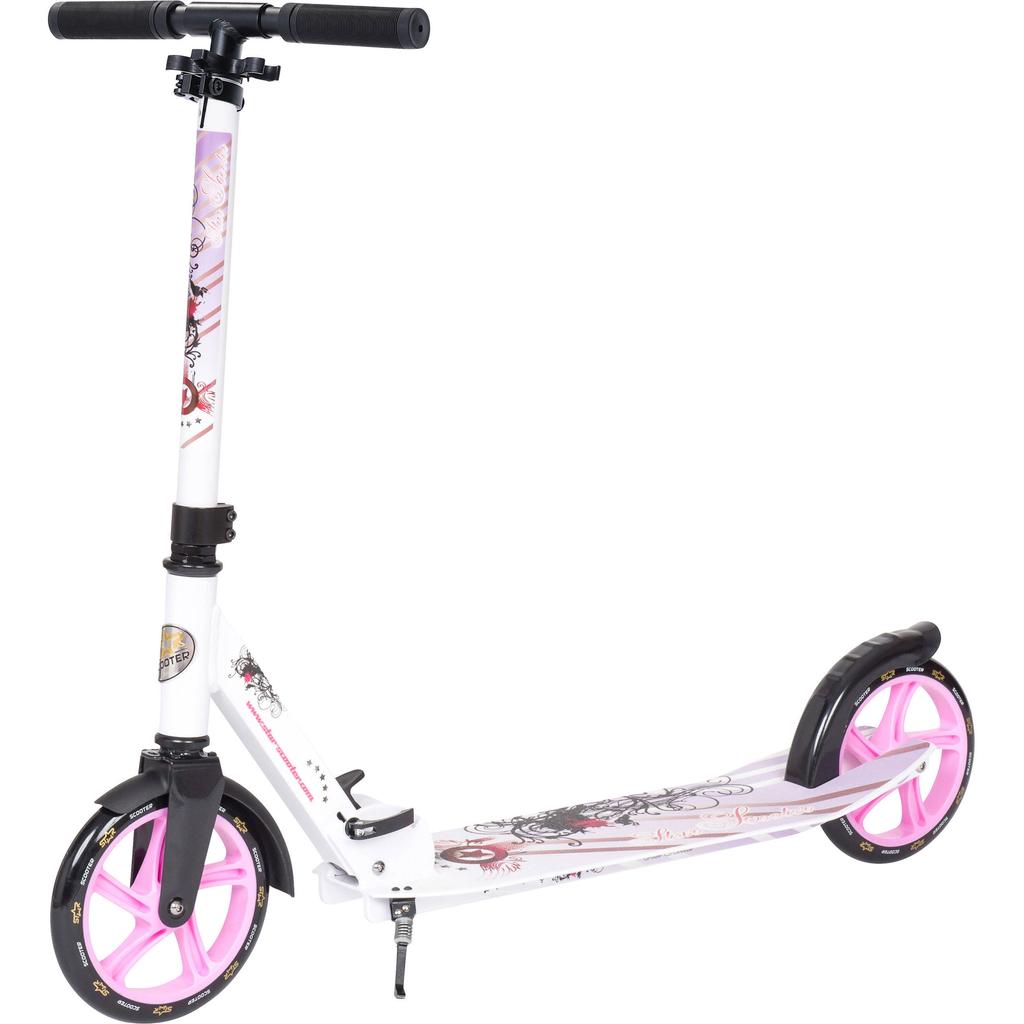 STAR SCOOTER Alu City vouwbaar 205mm XXL staplank, wit / lila