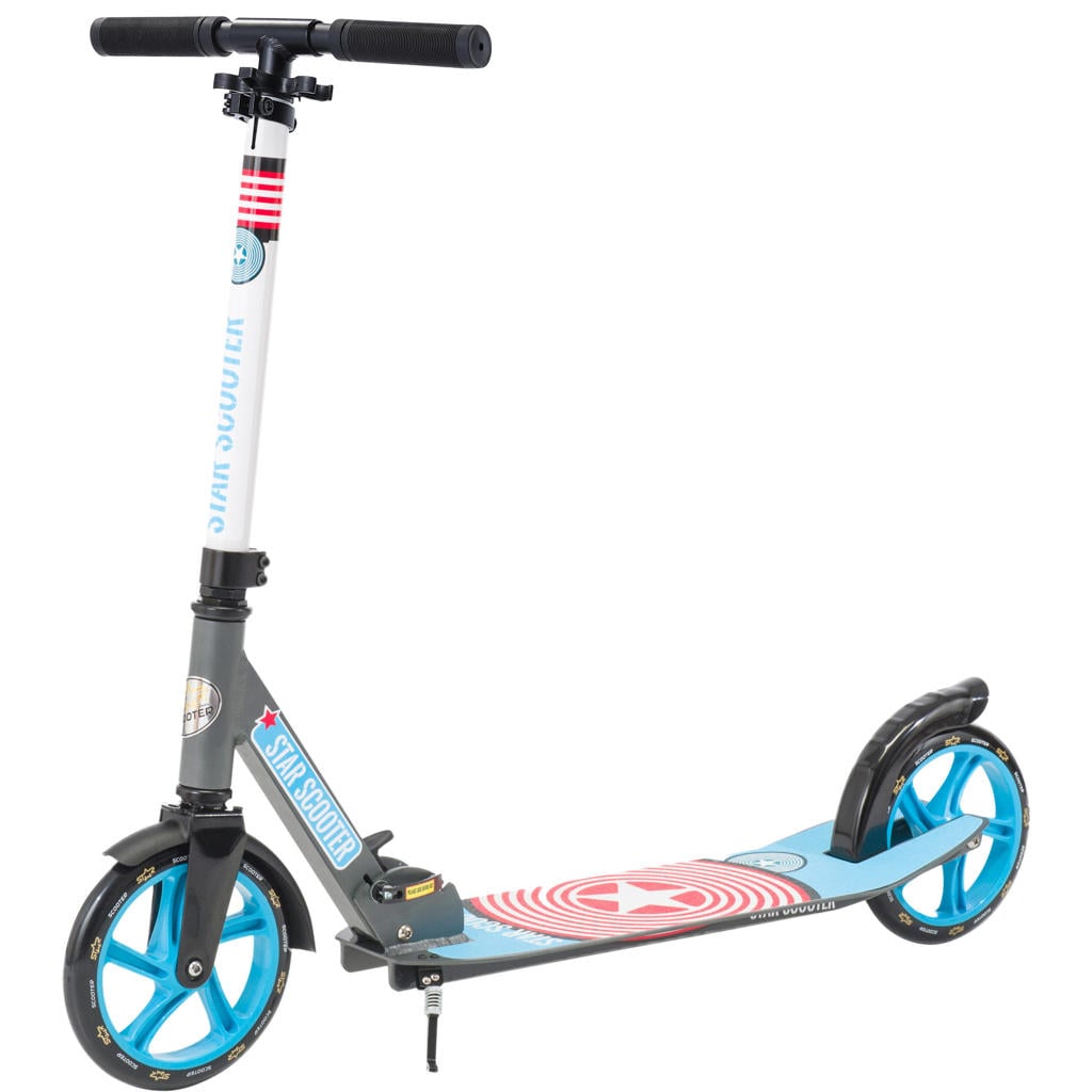 STAR SCOOTER Alu City vouwbaar 205mm XXL staplank, grijs / blauw