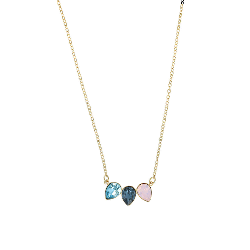 Philip Jones Vergulde April (Diamant) Geboortesteen Ketting Gemaakt met
