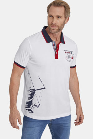 regular fit polo  DILAN  Plus Size met printopdruk wit