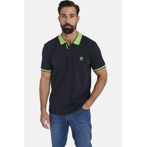 Jan Vanderstorm regular fit polo LAVRANS Plus Size zwart afbeelding