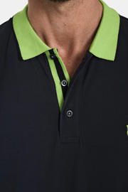 thumbnail: Jan Vanderstorm regular fit polo LAVRANS Plus Size zwart