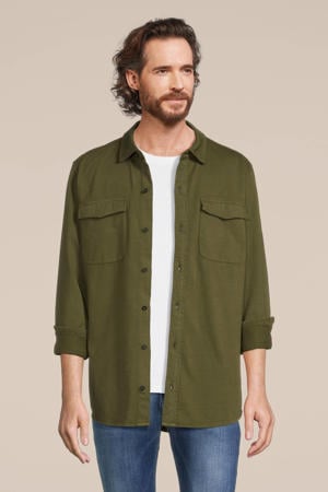 regular fit overhemd Finn van biologisch katoen forest green