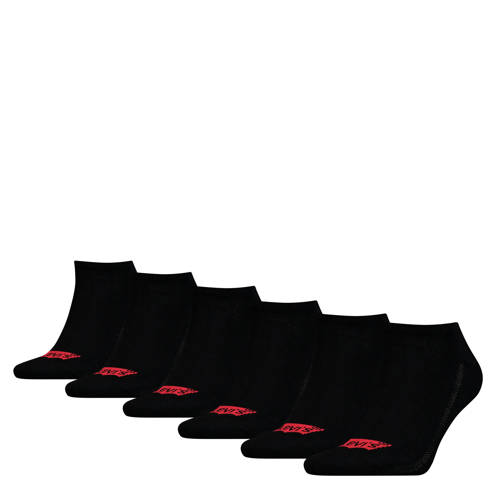 Levi's sneakersokken met logo - set van 6 zwart