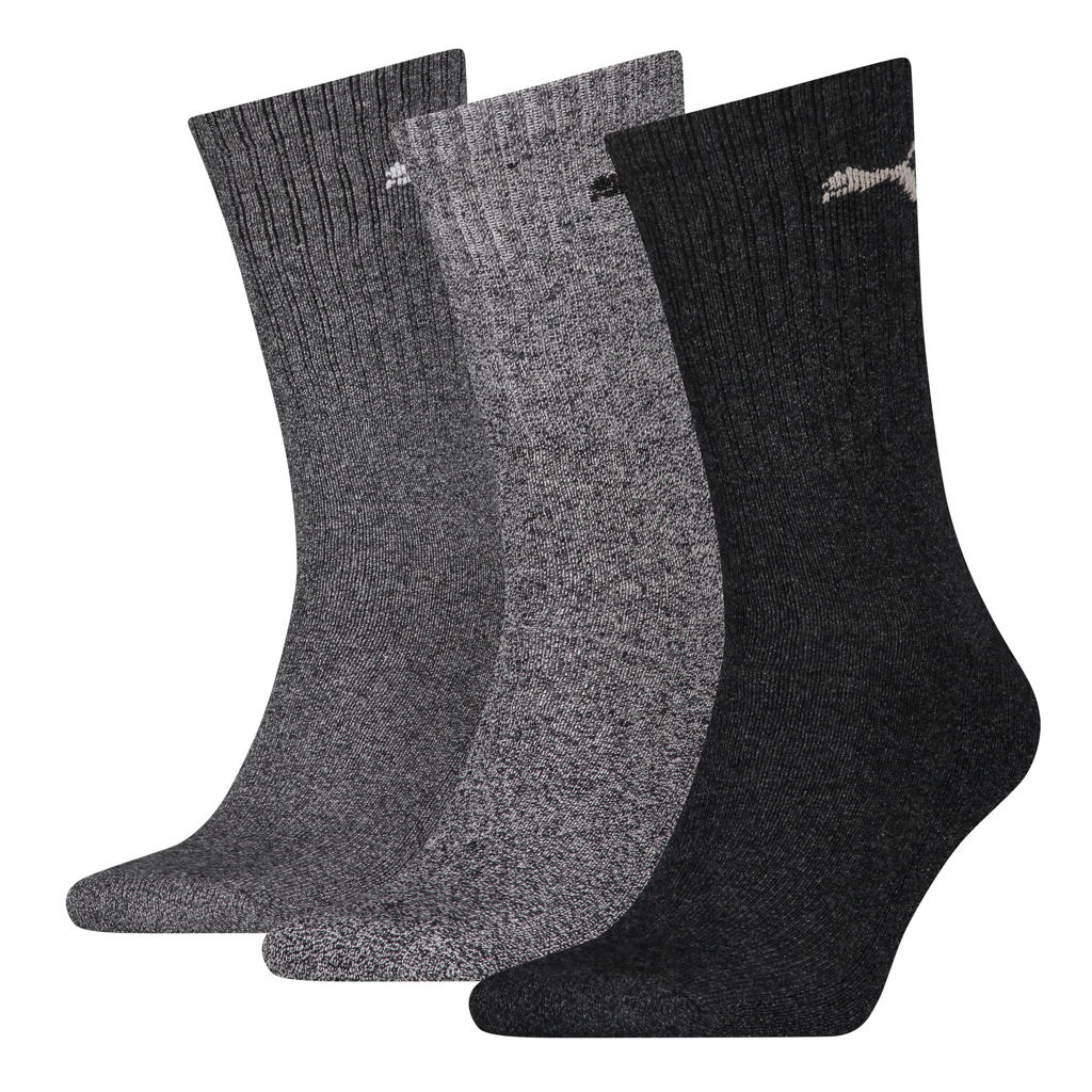 Puma sokken met logo - grijs multi (set van 3)