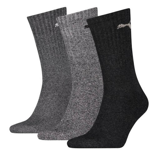 Puma sokken met logo - set van 3 grijs multi afbeelding