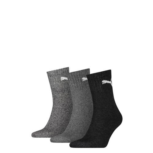 Puma sokken met logo - set van 3 grijs multi afbeelding