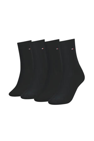 sokken met logo - zwart (set van 4)