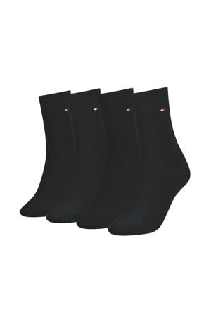 sokken met logo - zwart (set van 4)