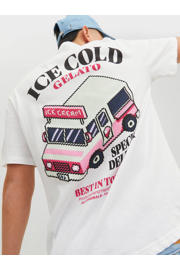 thumbnail: JACK & JONES ORIGINALS regular fit T-shirt JORBUSINESS met backprint bright white