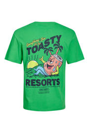 thumbnail: JACK & JONES ORIGINALS regular fit T-shirt JORBUSINESS met backprint island green